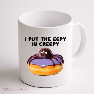 I Put The Eepy In Creepy Spider Donut Cake Halloween Coffee Mug back