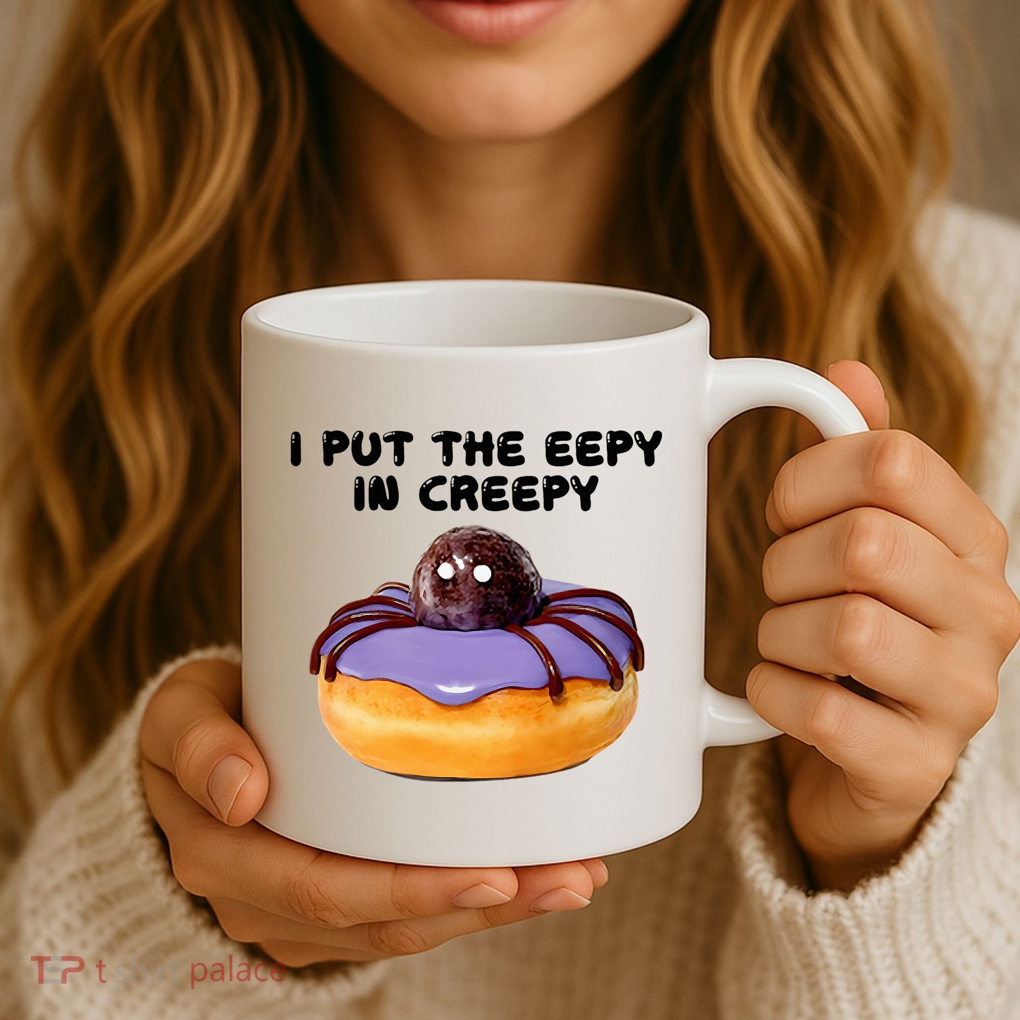 I Put The Eepy In Creepy Spider Donut Cake Halloween Coffee Mug