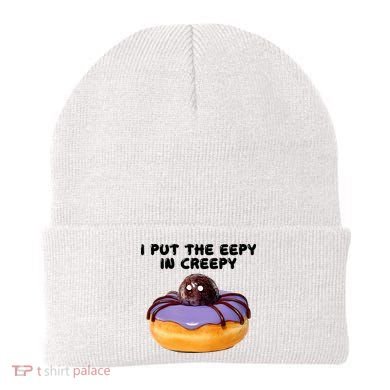 I Put The Eepy In Creepy Spider Donut Cake Halloween Beanie