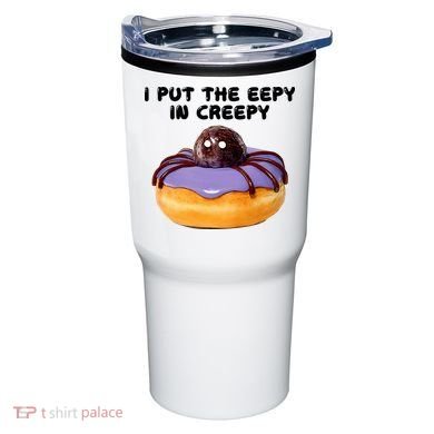 I Put The Eepy In Creepy Spider Donut Cake Halloween Tumbler