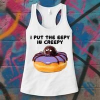 I Put The Eepy In Creepy Spider Donut Cake Halloween Women's Tank Top thumb 3