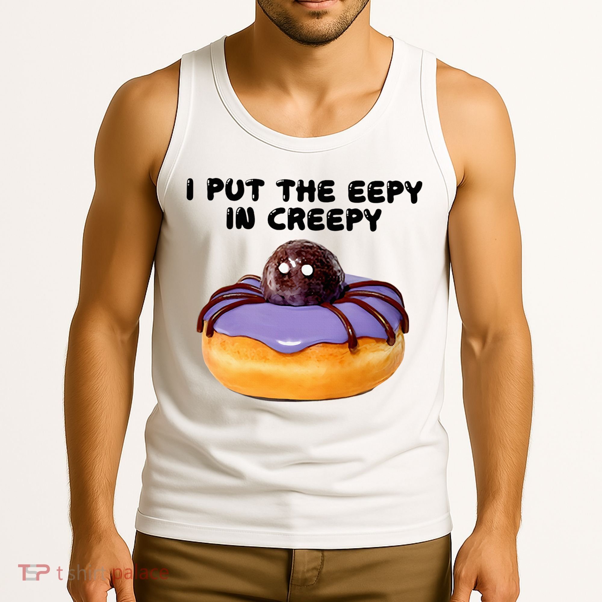 I Put The Eepy In Creepy Spider Donut Cake Halloween Tank Top