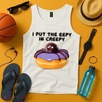 I Put The Eepy In Creepy Spider Donut Cake Halloween Tank Top thumb 4