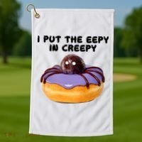 I Put The Eepy In Creepy Spider Donut Cake Halloween Golf Towel thumb 1