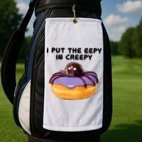 I Put The Eepy In Creepy Spider Donut Cake Halloween Golf Towel thumb 2