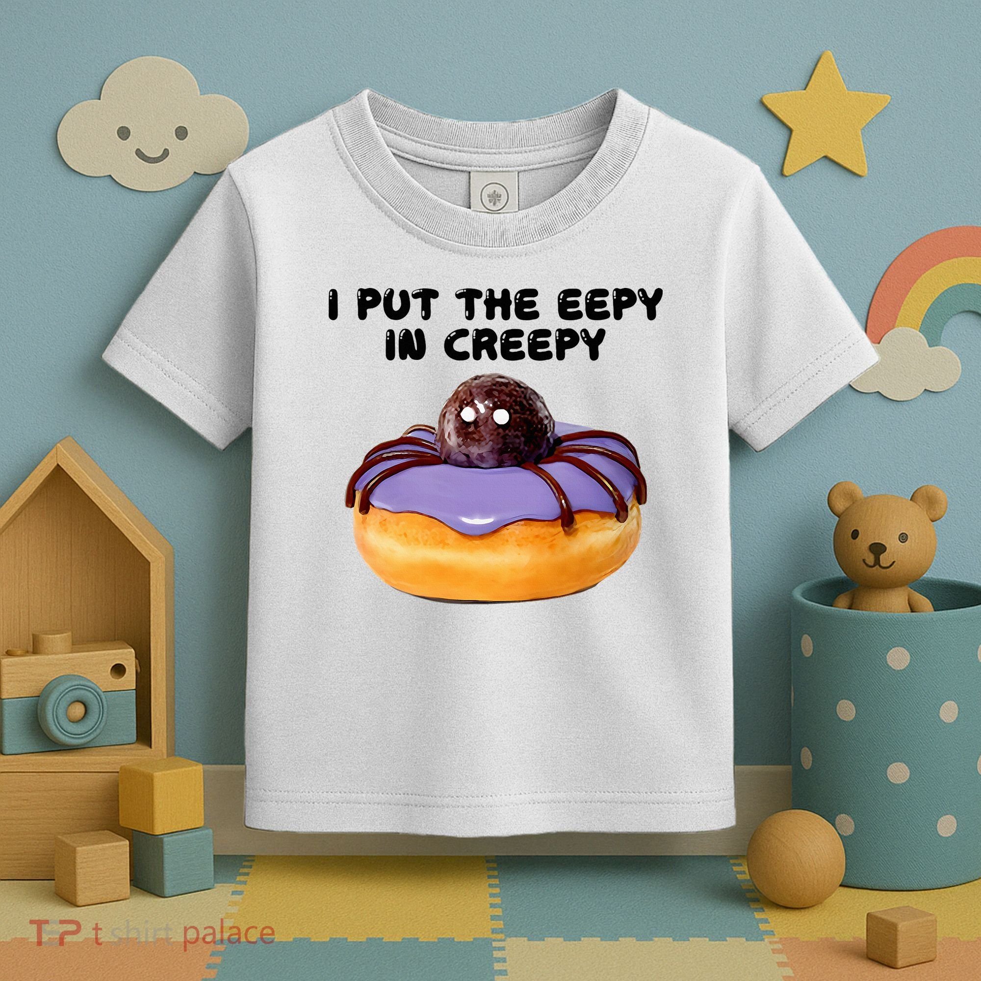 I Put The Eepy In Creepy Spider Donut Cake Halloween Toddler T-Shirt