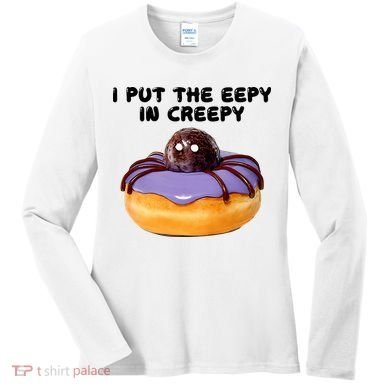 I Put The Eepy In Creepy Spider Donut Cake Halloween Women's Long Sleeve Shirt