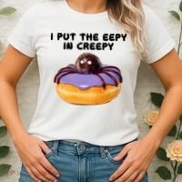 I Put The Eepy In Creepy Spider Donut Cake Halloween Women's T-Shirt thumb 2