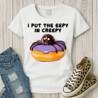 I Put The Eepy In Creepy Spider Donut Cake Halloween Women's T-Shirt thumb 3