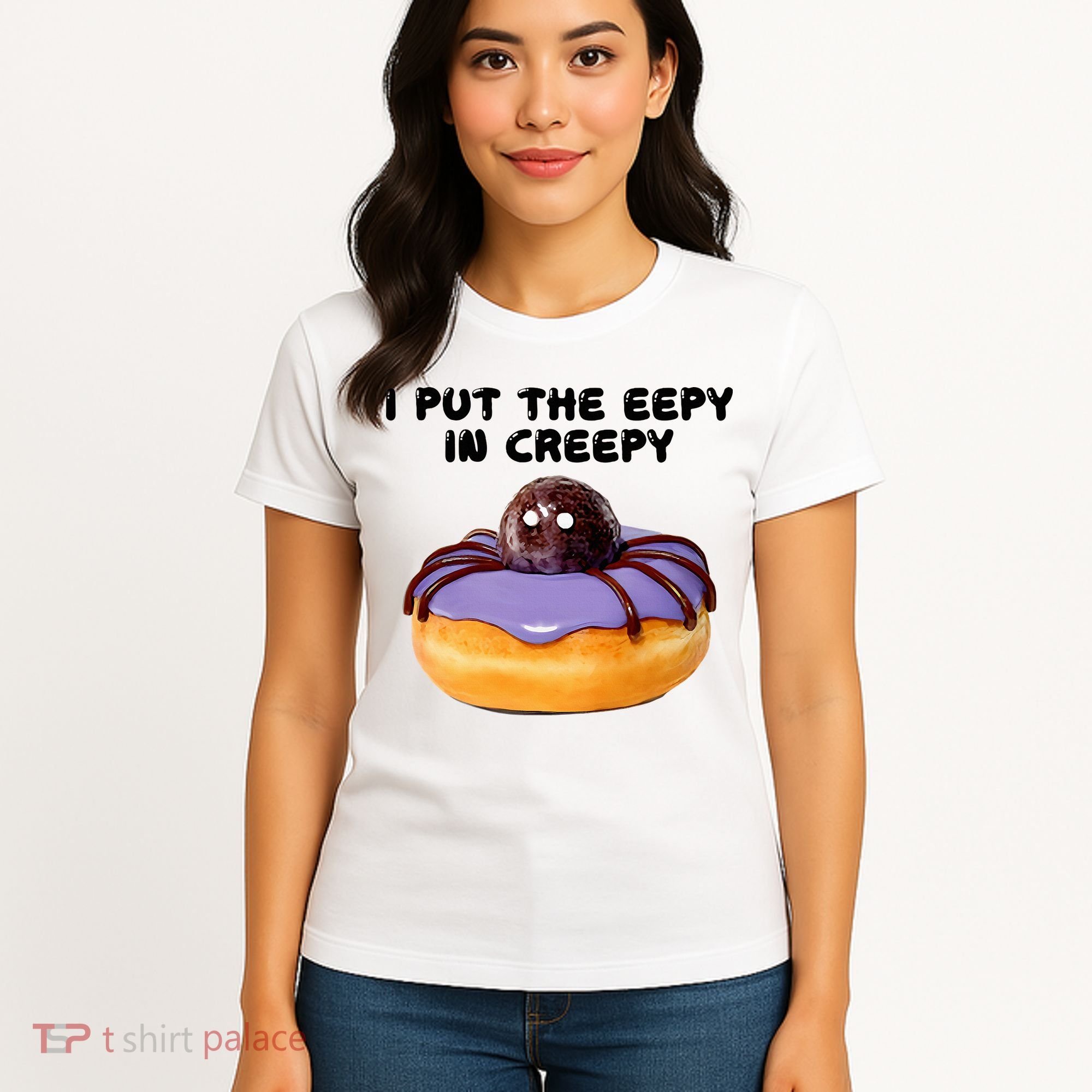 I Put The Eepy In Creepy Spider Donut Cake Halloween Women's T-Shirt