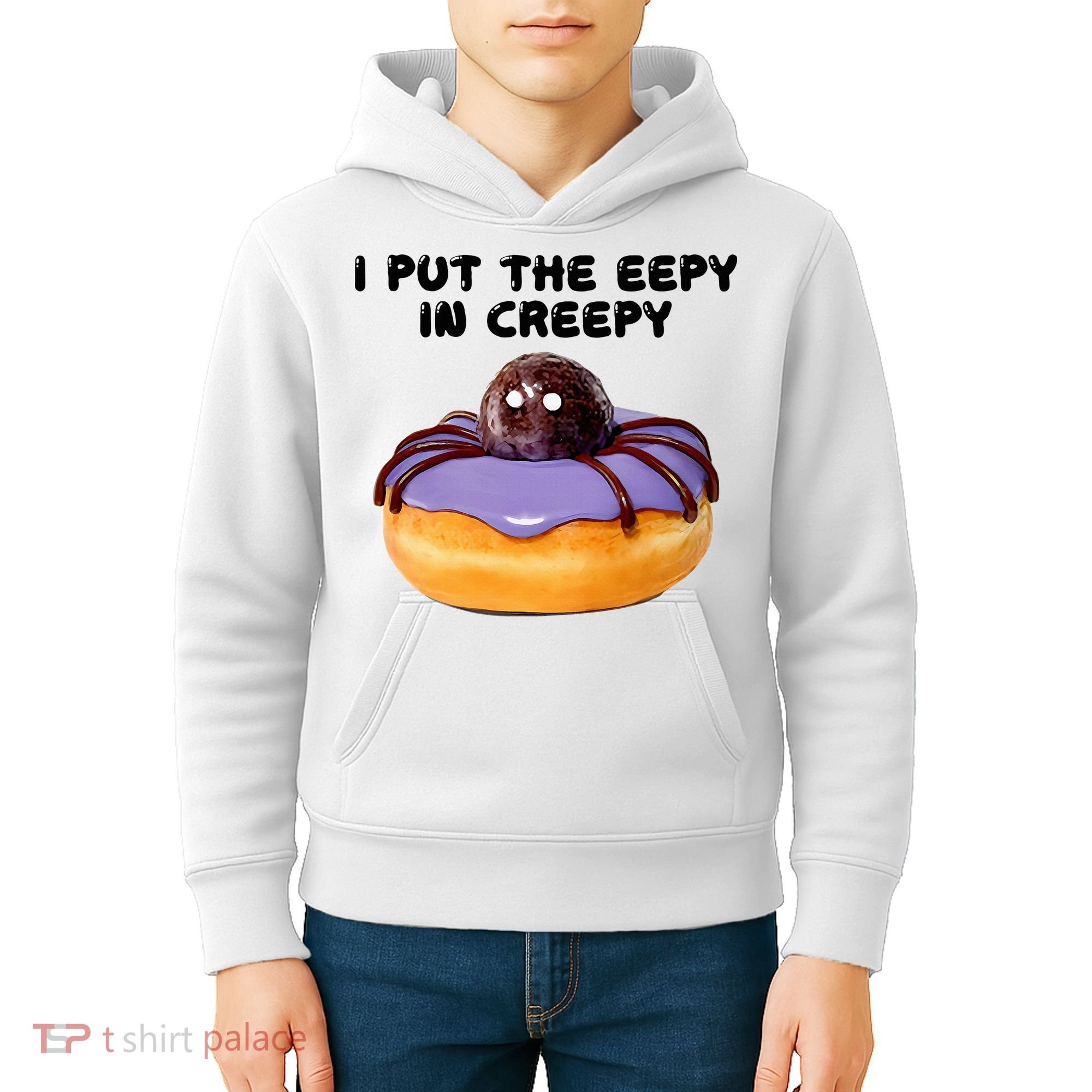 I Put The Eepy In Creepy Spider Donut Cake Halloween Kids Hoodie