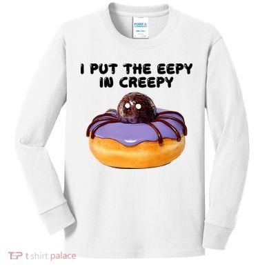 I Put The Eepy In Creepy Spider Donut Cake Halloween Kids Long Sleeve Shirt