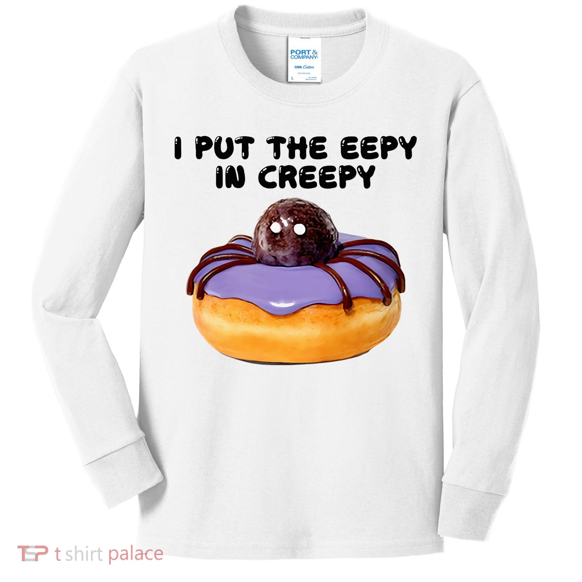 I Put The Eepy In Creepy Spider Donut Cake Halloween Kids Long Sleeve Shirt