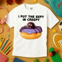 I Put The Eepy In Creepy Spider Donut Cake Halloween Kids T-Shirt thumb 3