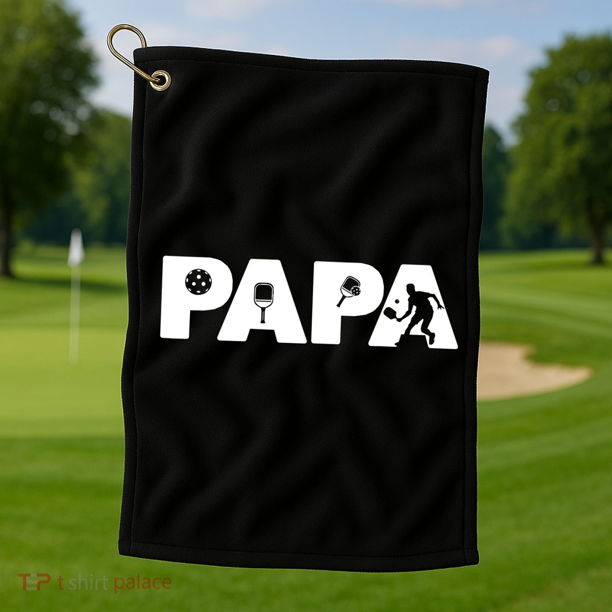 Its Pickleball Time Dad I Love Being Pickleball Papa Golf Towel