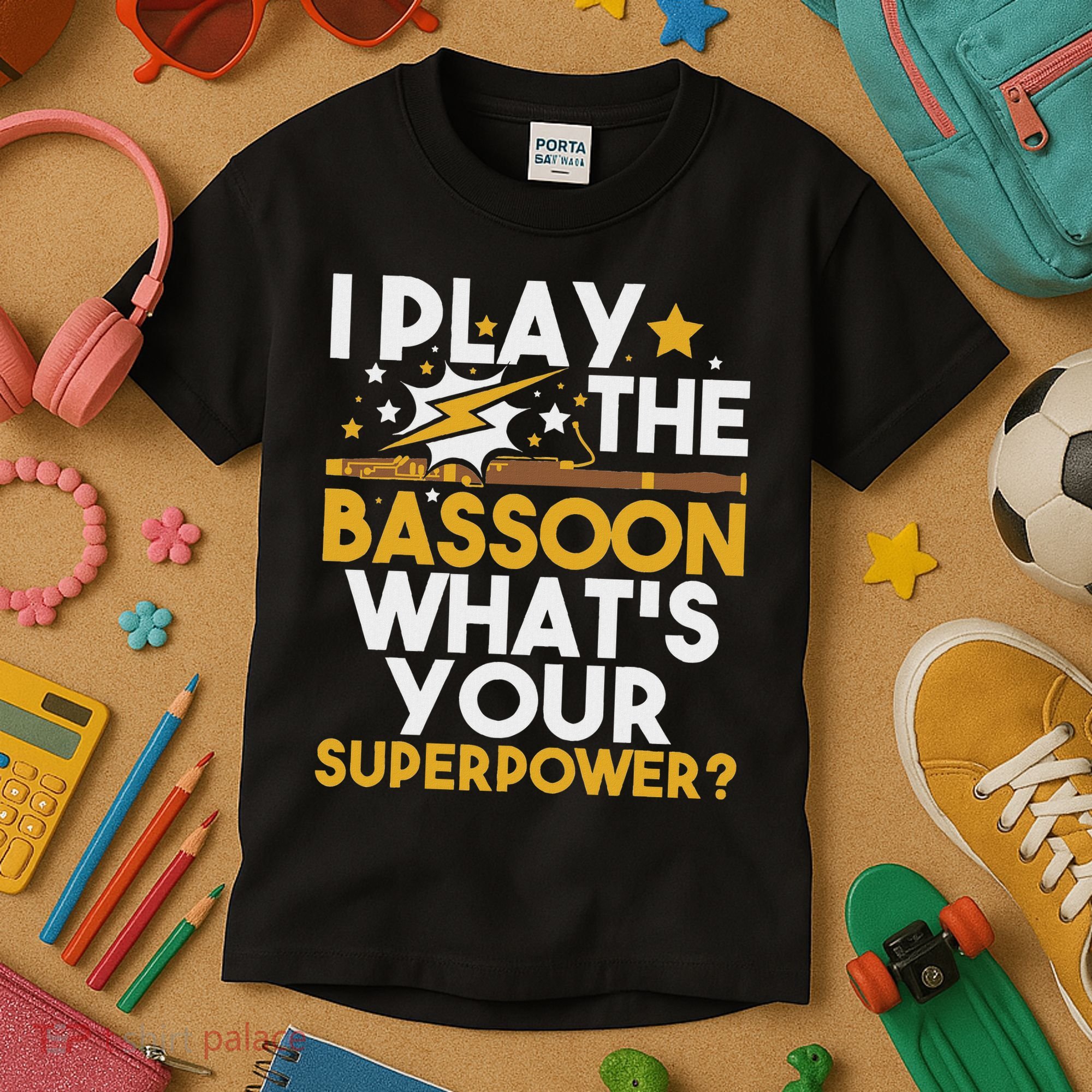 I Play The Bassoon What's Your Superpower Bassoonist Kids T-Shirt