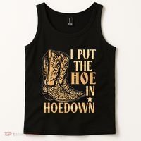 I Put The Hoe In Hoedown Funny Country Tank Top thumb 2