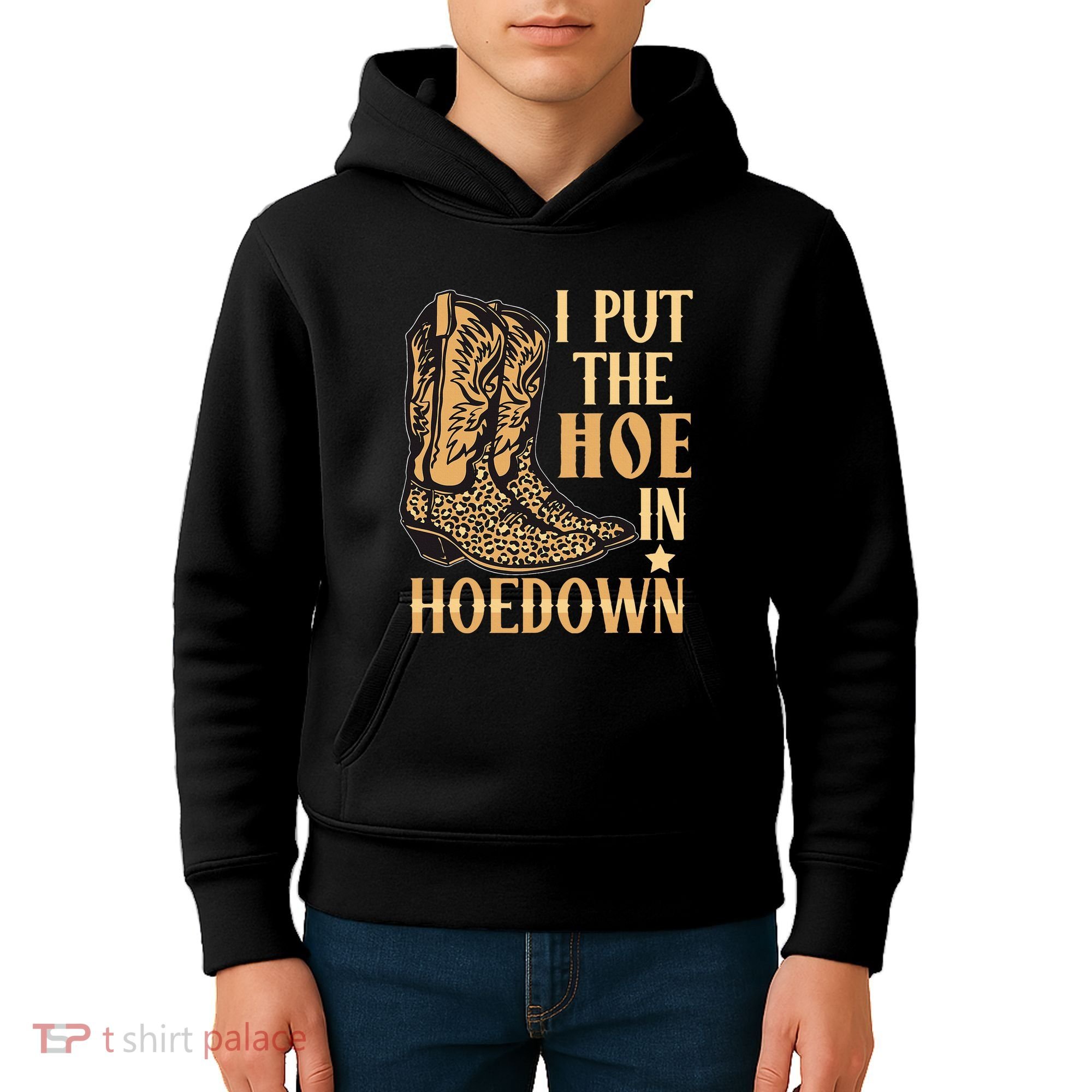 I Put The Hoe In Hoedown Funny Country Kids Hoodie
