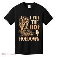 I Put The Hoe In Hoedown Funny Country Kids T-Shirt thumb 0