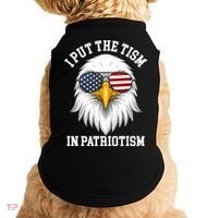 I Put The Tism In Patriotism Patriotic Eagle American Doggie Tank thumb 0