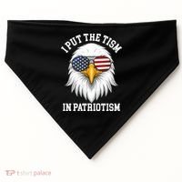 I Put The Tism In Patriotism Patriotic Eagle American USA-Made Doggie Bandana thumb 0