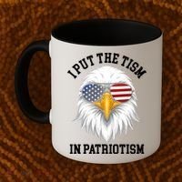 I Put The Tism In Patriotism Patriotic Eagle American Coffee Mug thumb 2