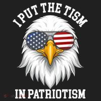 I Put The Tism In Patriotism Patriotic Eagle American Beanie thumb 2