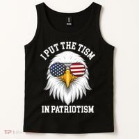 I Put The Tism In Patriotism Patriotic Eagle American Tank Top thumb 2