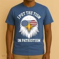 I Put The Tism In Patriotism Patriotic Eagle American T-Shirt thumb 3