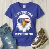 I Put The Tism In Patriotism Patriotic Eagle American Women's T-Shirt thumb 3
