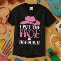 I Put The Hoe In Hoedown Kids T-Shirt thumb 3