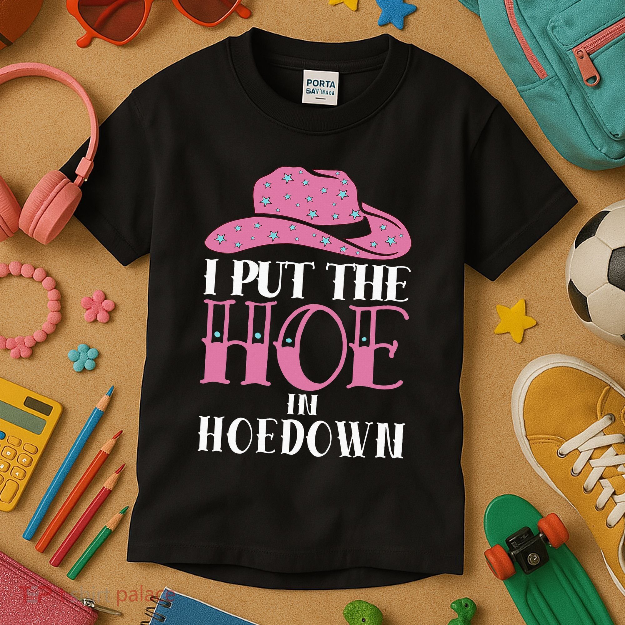I Put The Hoe In Hoedown Kids T-Shirt