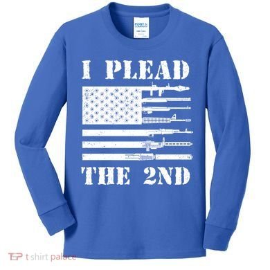 I Plead The 2nd Cute Gift Second Adt Funny Gift Pro Gun Gift Kids Long Sleeve Shirt
