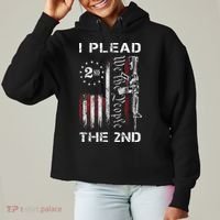 I Plead The 2nd We The People USA Flag AR 15 Rifle Ladies Heavyweight Boxy Pullover Hoodie thumb 0