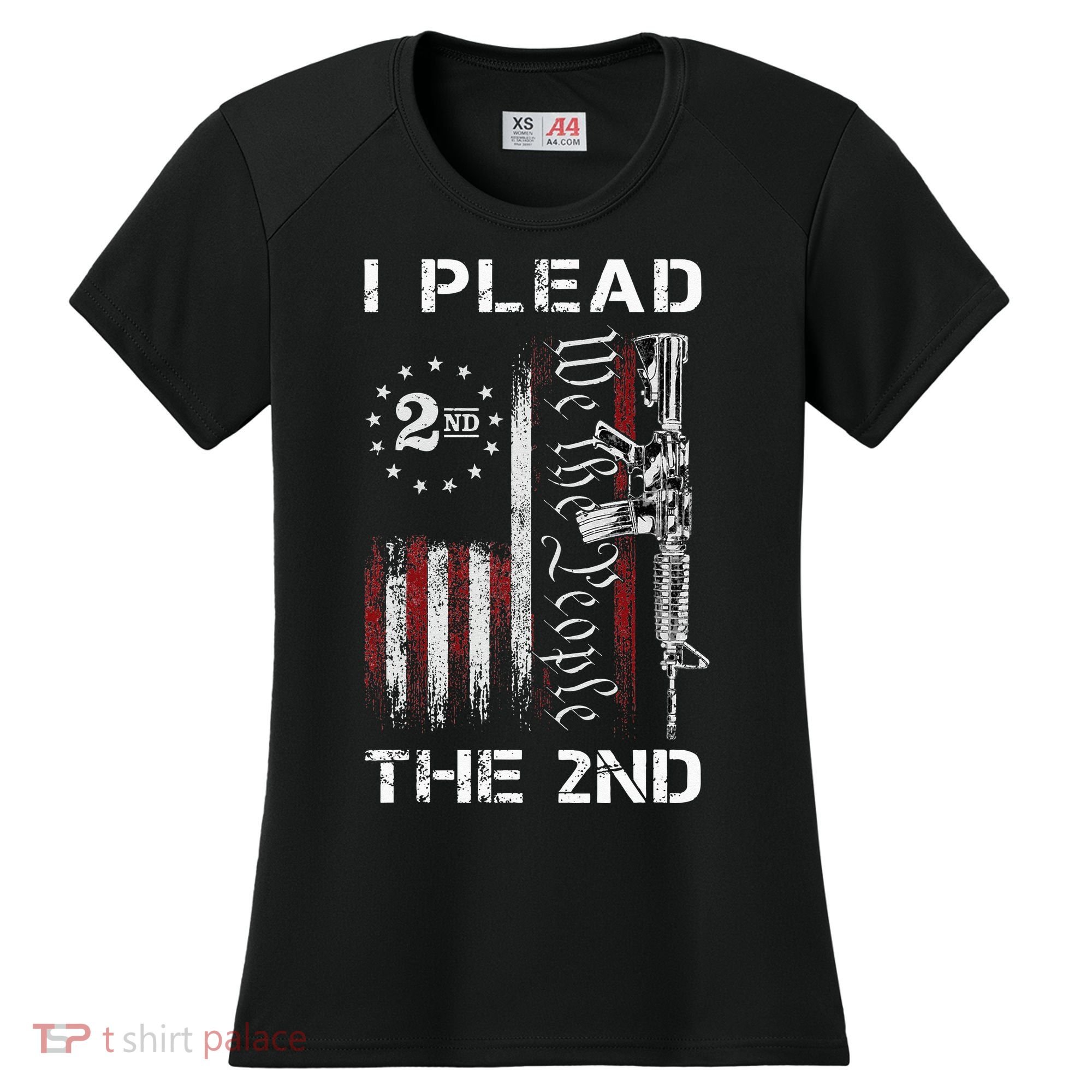 I Plead The 2nd We The People USA Flag AR 15 Rifle Women's Cooling Performance Crew T-Shirt
