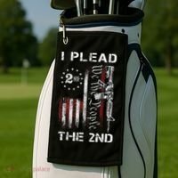 I Plead The 2nd We The People USA Flag AR 15 Rifle Golf Towel thumb 2