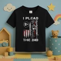 I Plead The 2nd We The People USA Flag AR 15 Rifle Toddler T-Shirt thumb 3