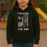I Plead The 2nd We The People USA Flag AR 15 Rifle Kids Hoodie thumb 3