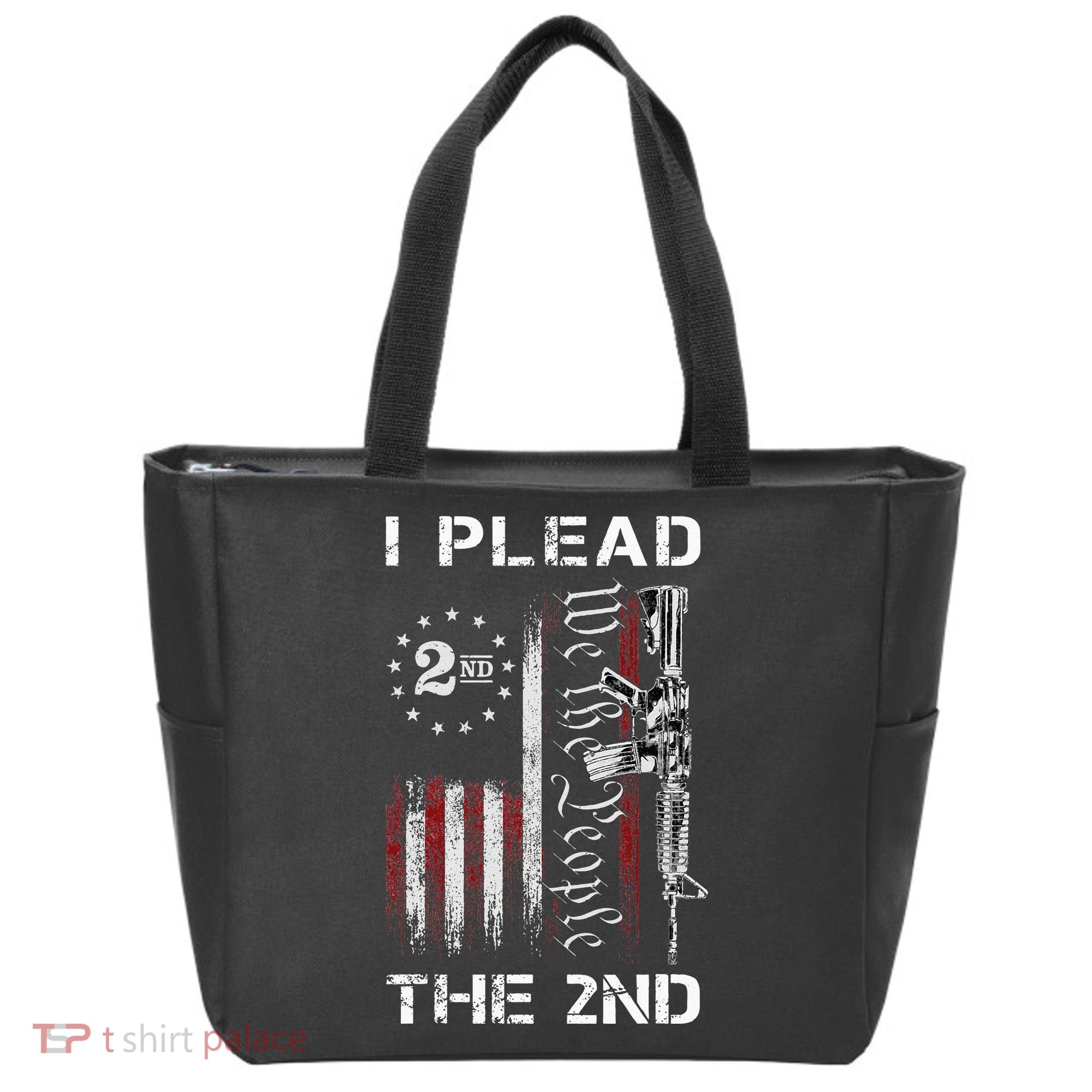 I Plead The 2nd We The People USA Flag AR 15 Rifle Tote Bag