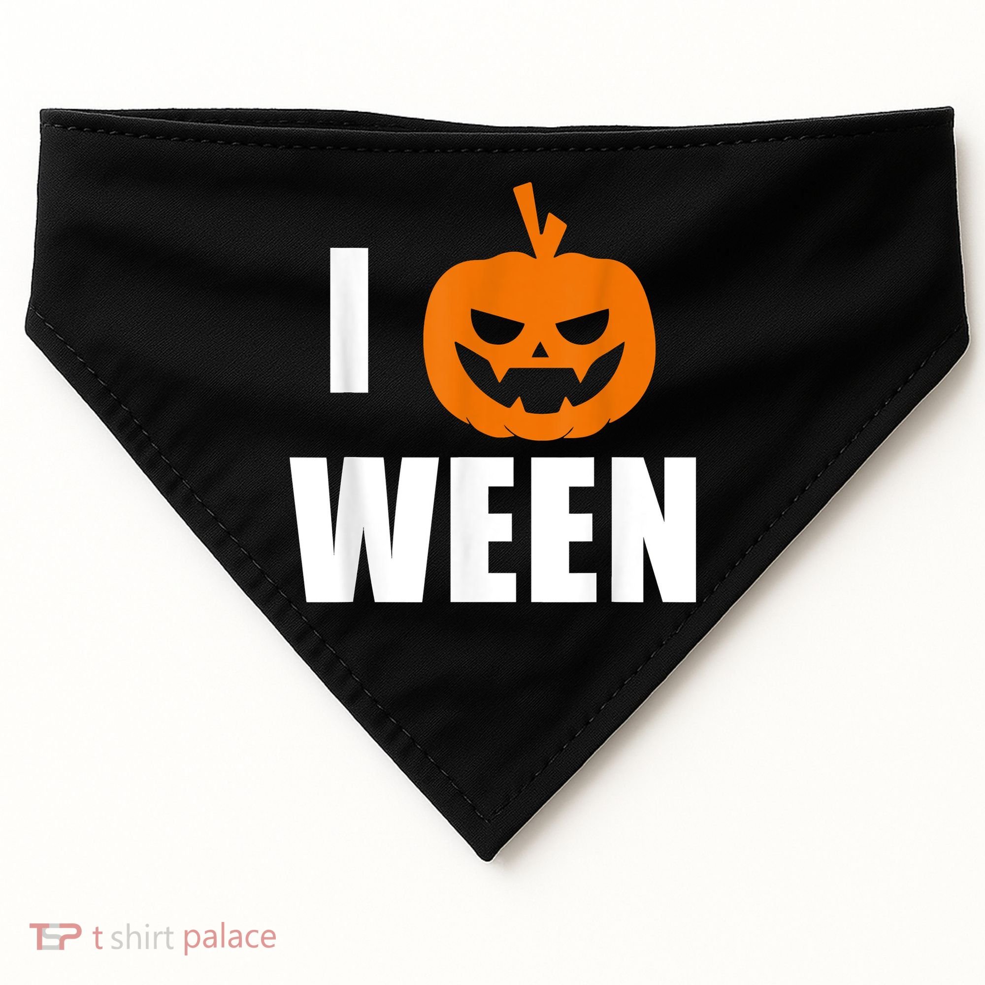 I Pumpkin Ween Funny Halloween Joke Quote USA-Made Doggie Bandana
