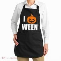 I Pumpkin Ween Funny Halloween Joke Quote Apron thumb 2