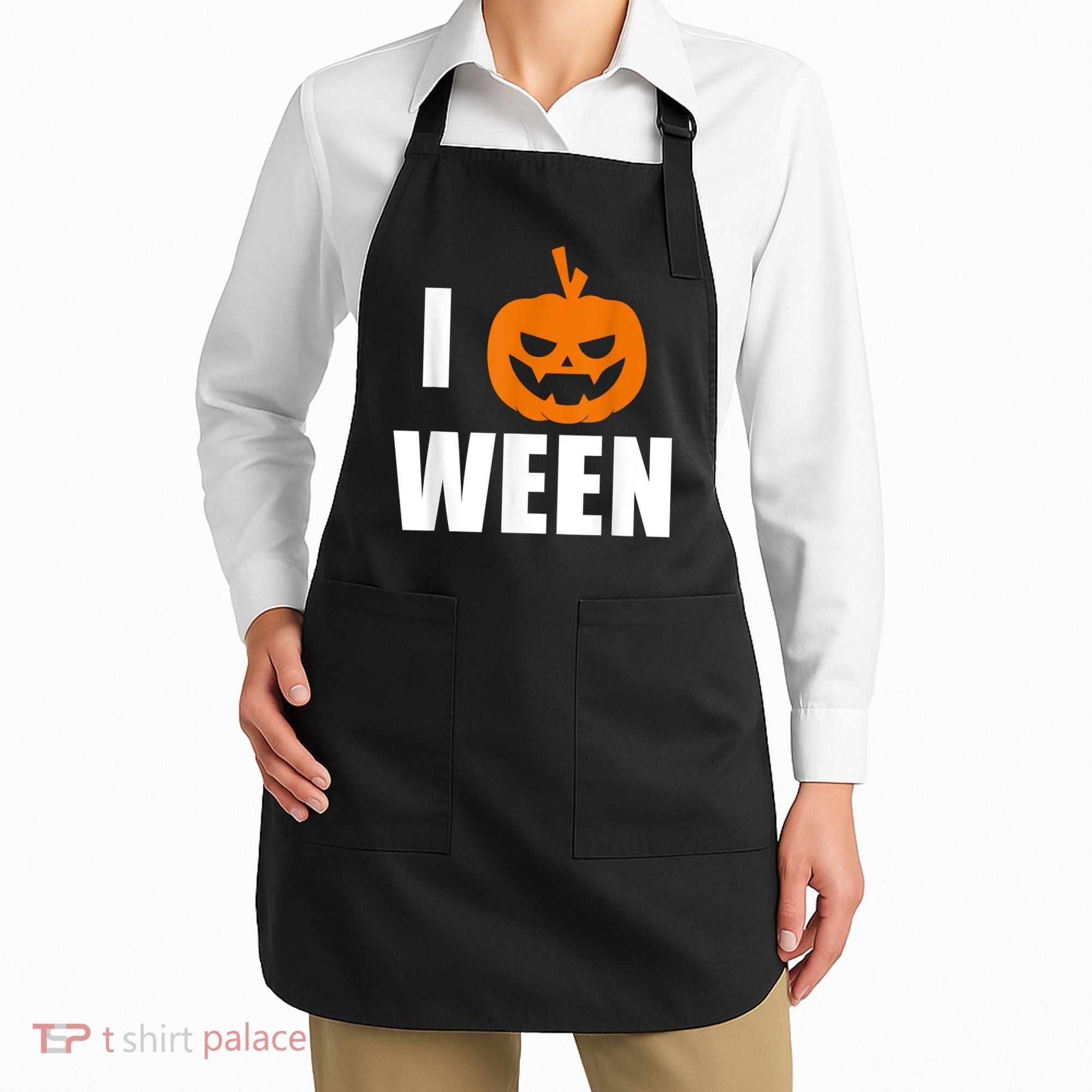 I Pumpkin Ween Funny Halloween Joke Quote Apron