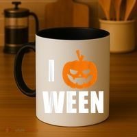 I Pumpkin Ween Funny Halloween Joke Quote Coffee Mug thumb 4