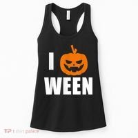 I Pumpkin Ween Funny Halloween Joke Quote Women's Tank Top thumb 0