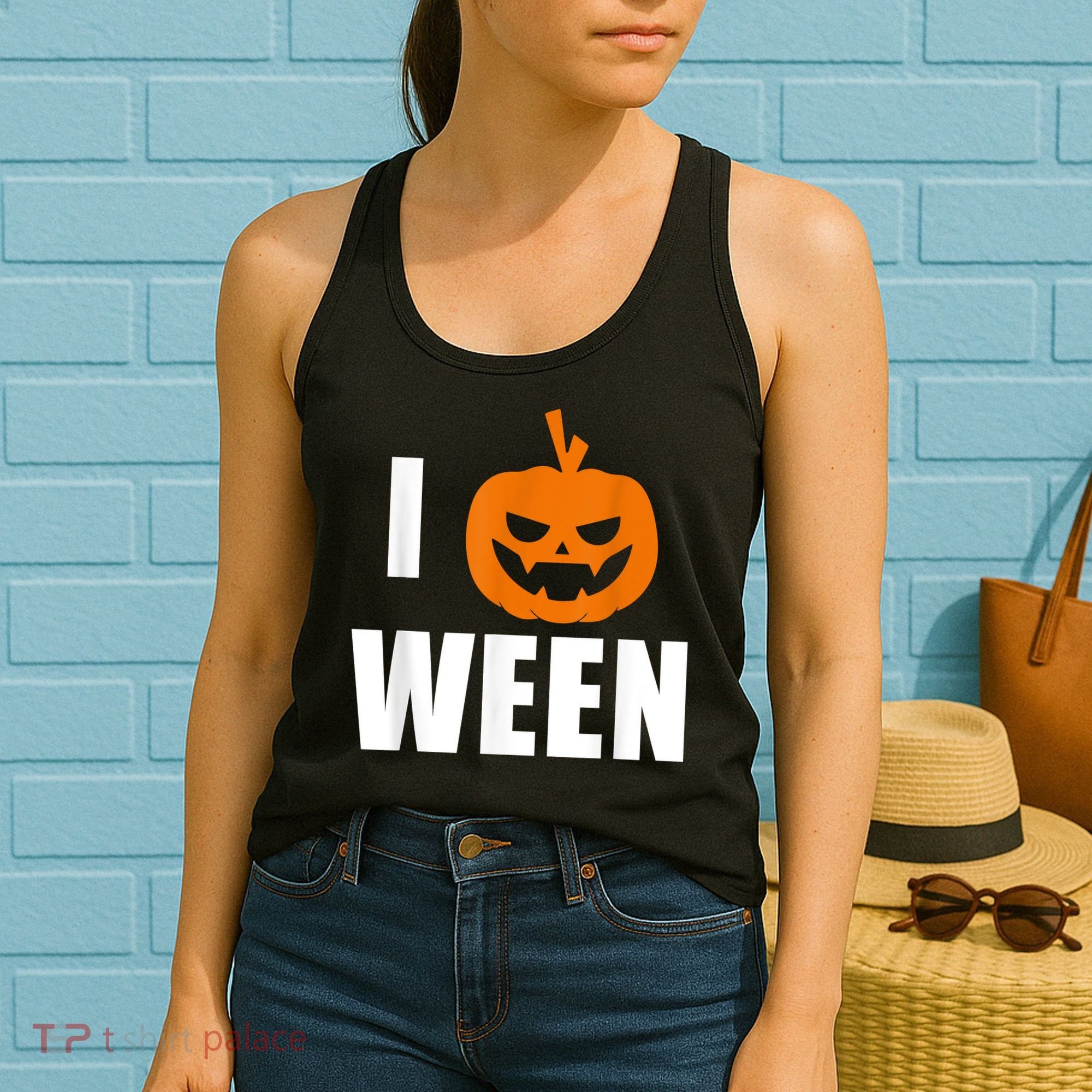 I Pumpkin Ween Funny Halloween Joke Quote Women's Tank Top