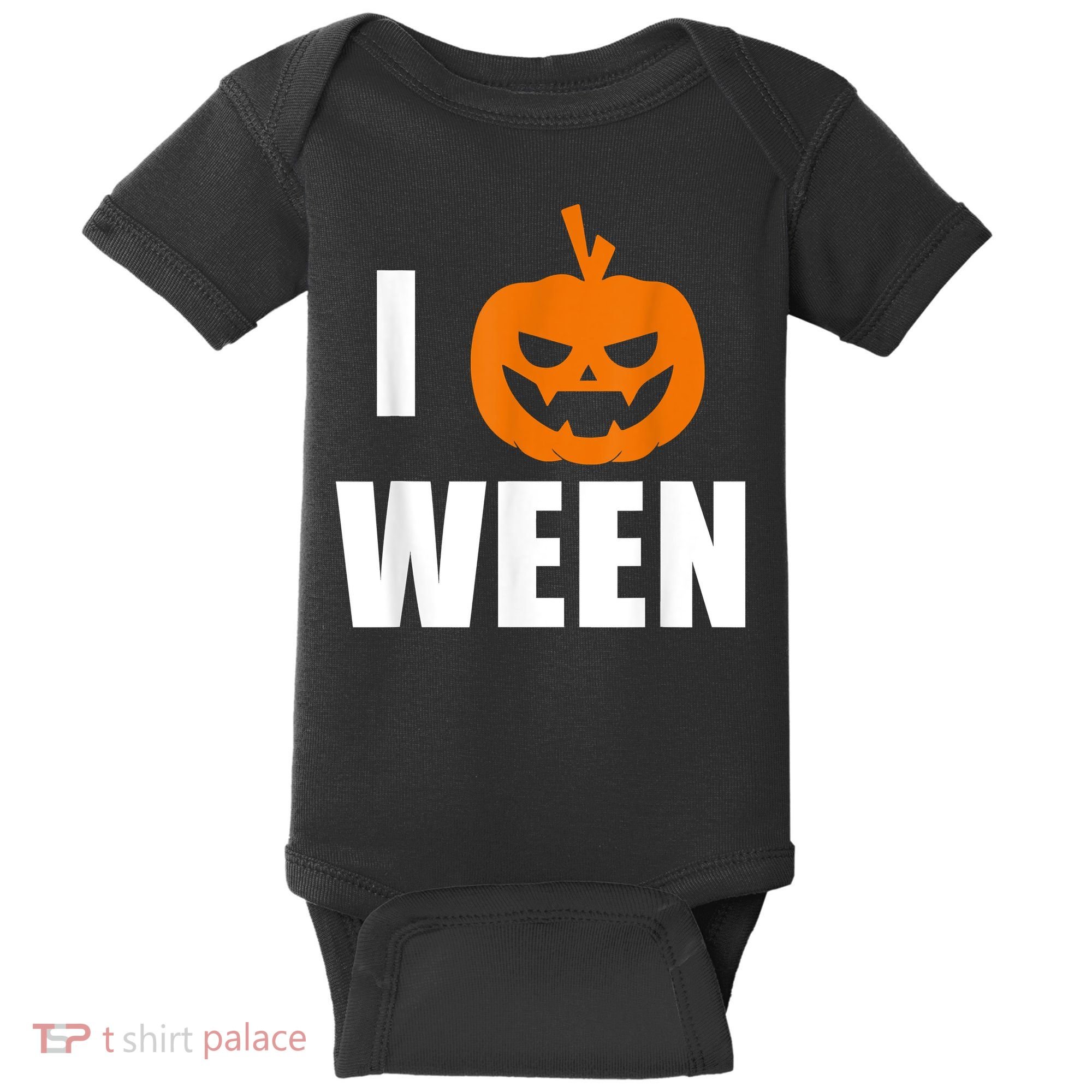 I Pumpkin Ween Funny Halloween Joke Quote Baby Bodysuit