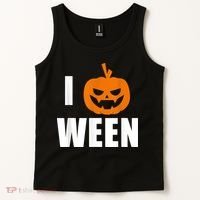 I Pumpkin Ween Funny Halloween Joke Quote Tank Top thumb 2