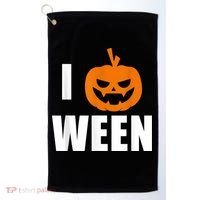 I Pumpkin Ween Funny Halloween Joke Quote Golf Towel thumb 0