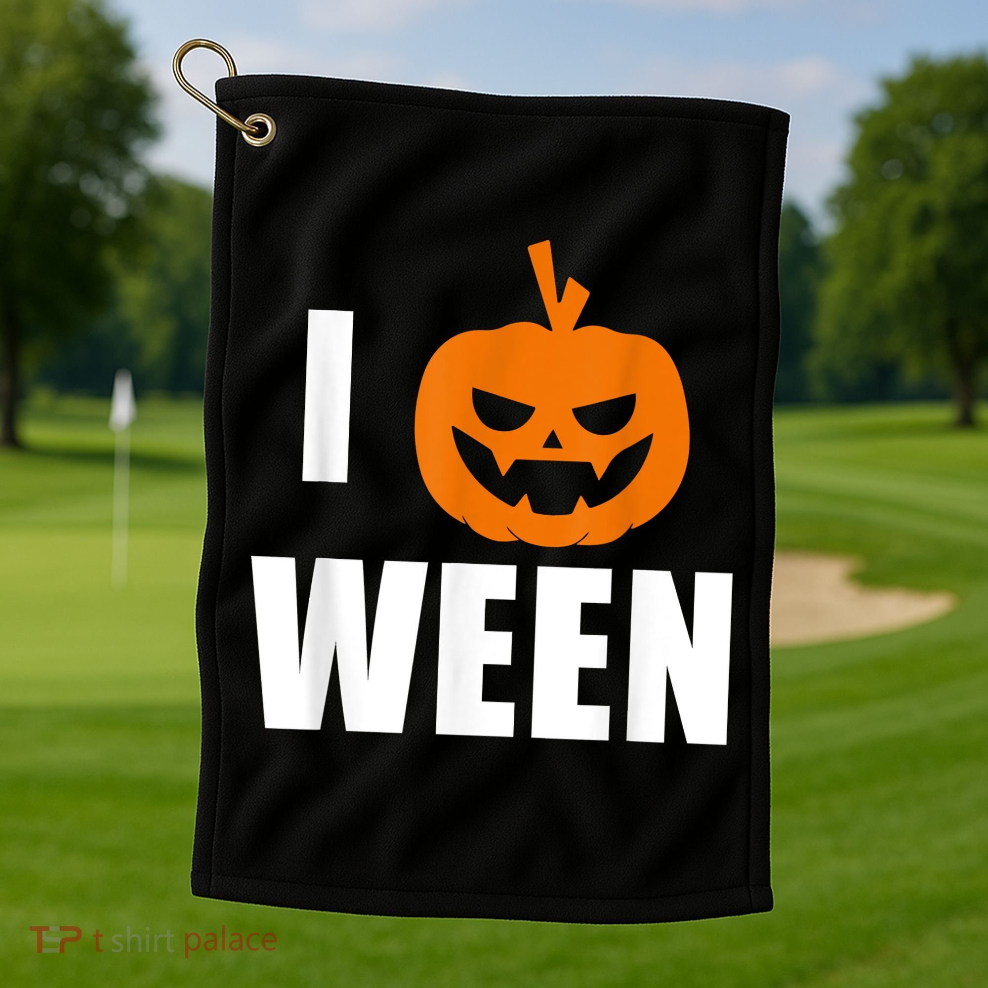 I Pumpkin Ween Funny Halloween Joke Quote Golf Towel