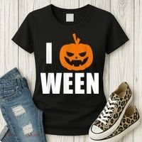 I Pumpkin Ween Funny Halloween Joke Quote Women's T-Shirt thumb 3